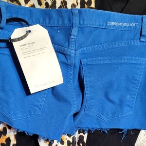 Current/Elliott Vibrant Blue Denim Cutoff Shorts
